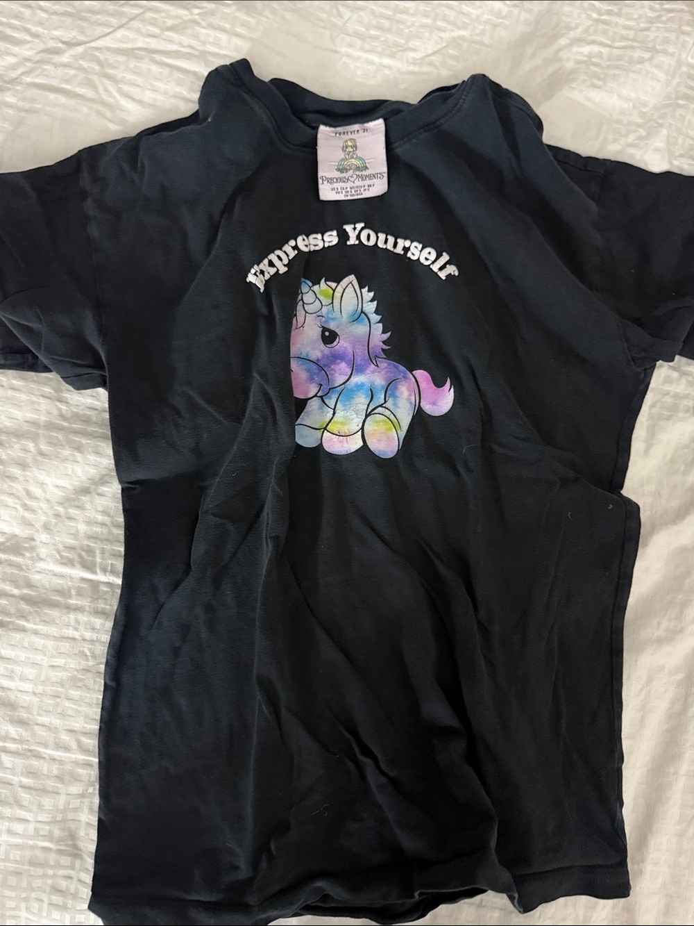 Express Yourself Kids Unicorn Graphic Tee - Black